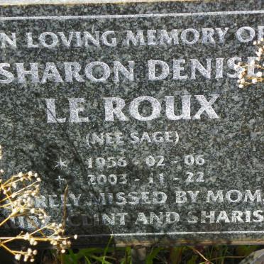 ROUX Sharon Denise, le nee SAGE 1956-2003