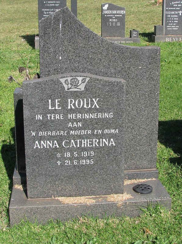 ROUX Anna Catherina, le 1919-1995