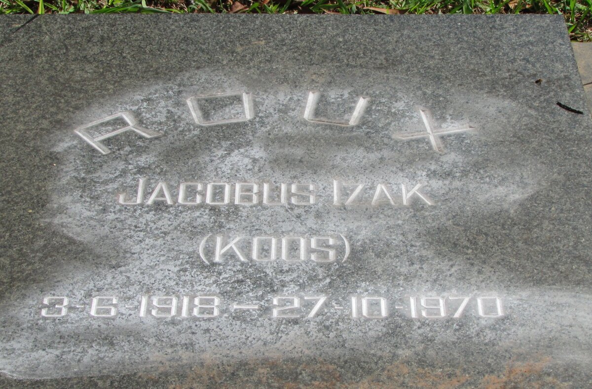 ROUX Jacobus Izak 1918-1970