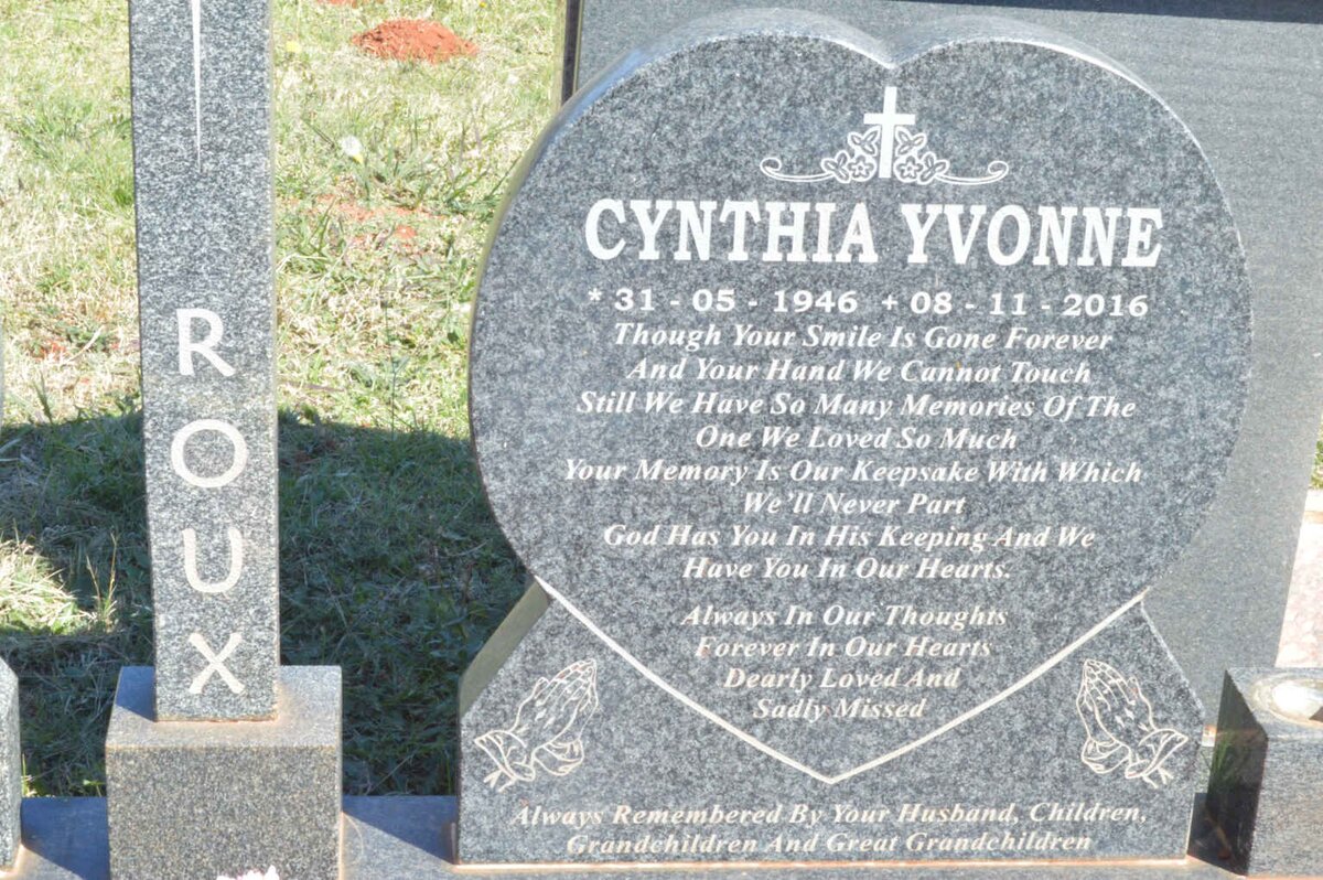 ROUX Cynthia Yvonne 1946-2016 :: ROUX Adrian Domenic 1968-2011