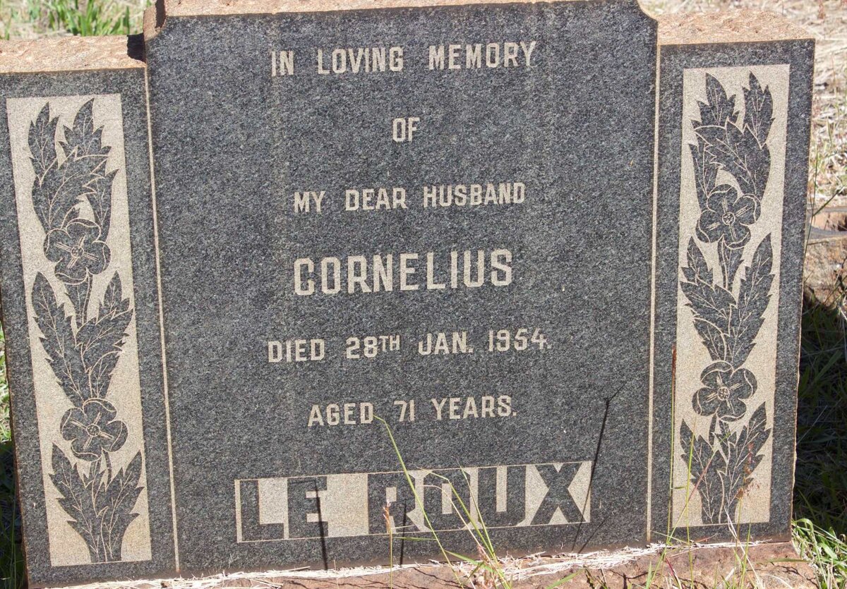 ROUX Cornelius, le -1954
