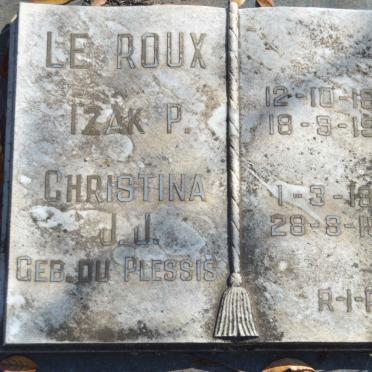 ROUX Izak P., le 1894-1963 &amp; Christina J.J. DU PLESSIS 1900-1965
