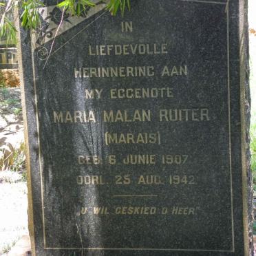 RUITER Maria Malan nee MARAIS 1907-1942
