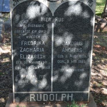 RUDOLPH Jakobus Andreas 1909-1989 &amp; Fredrika Zacharia Elizabeth 1917-1958