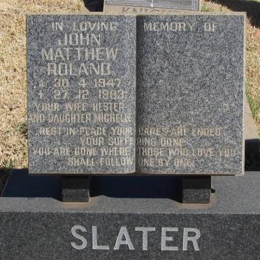 SLATER John Mathew Roland 1947-1983