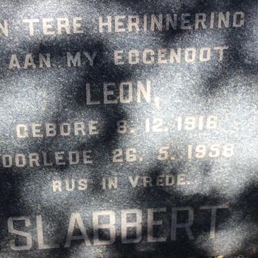 SLABBERT Leon 1916-1958