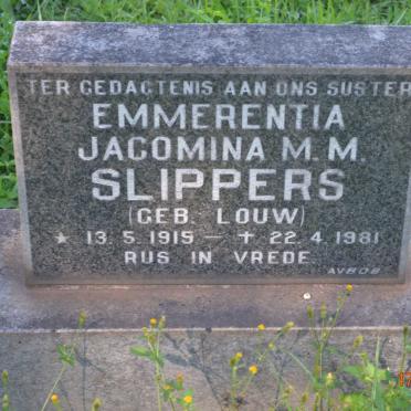 SLIPPERS Emmerentia Jacomina M.M. nee LOUW 1915-1981