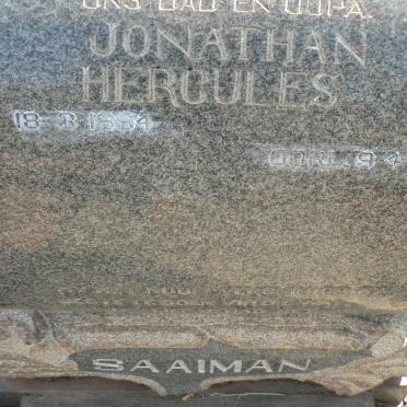 SAAIMAN Jonathan Hercules 1894-1963