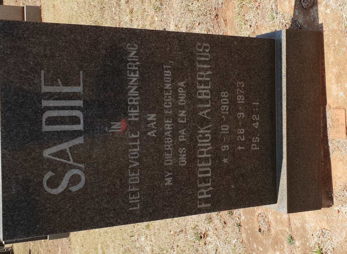 SADIE Frederick Albertus 1908-1973