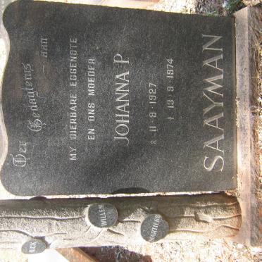 SAAYMAN Johanna P. 1927-1974