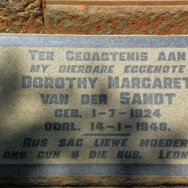 SANDT Dorothy Margaret, van der 1924-1948