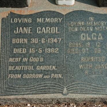 SANTANA Olga 1918-2010 :: SANTANA Jane Carol 1947-1962