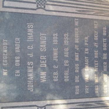 SANDT Johannes J.C., van der 1903-1953