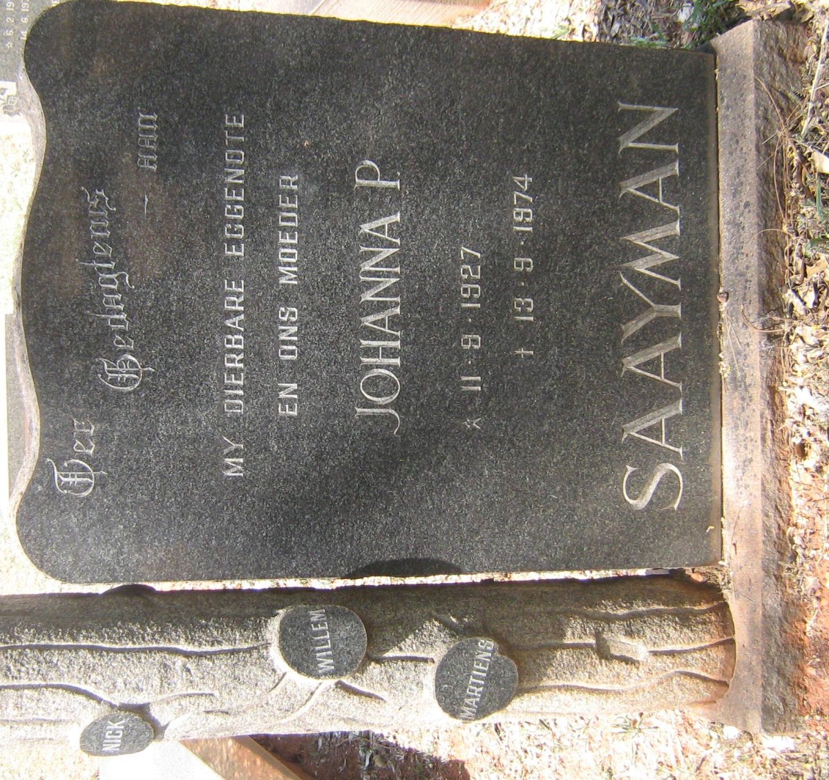 SAAYMAN Johanna P. 1927-1974