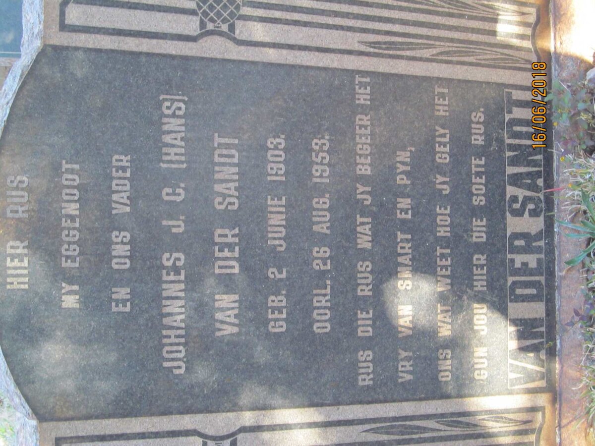 SANDT Johannes J.C., van der 1903-1953