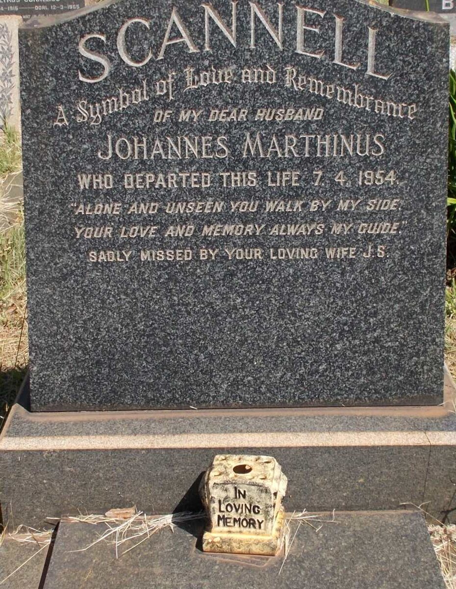 SCANNELL Johannes Marthinus -1954