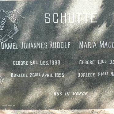 SCHUTTE Daniel Johannes Rudolf 1899-1955 &amp; Maria Magdalena 1905-1956
