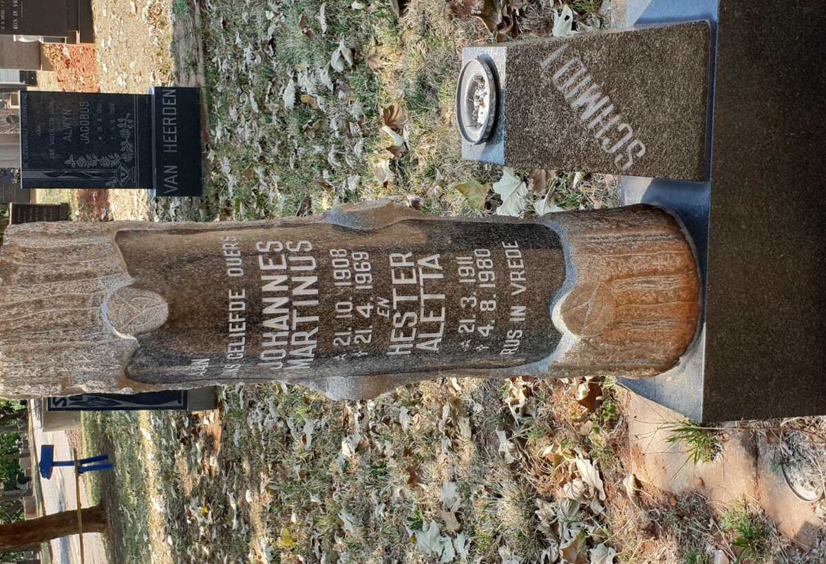 SCHMIDT Johannes Martinus 1908-1969 &amp; Hester Aletta 1911-1980