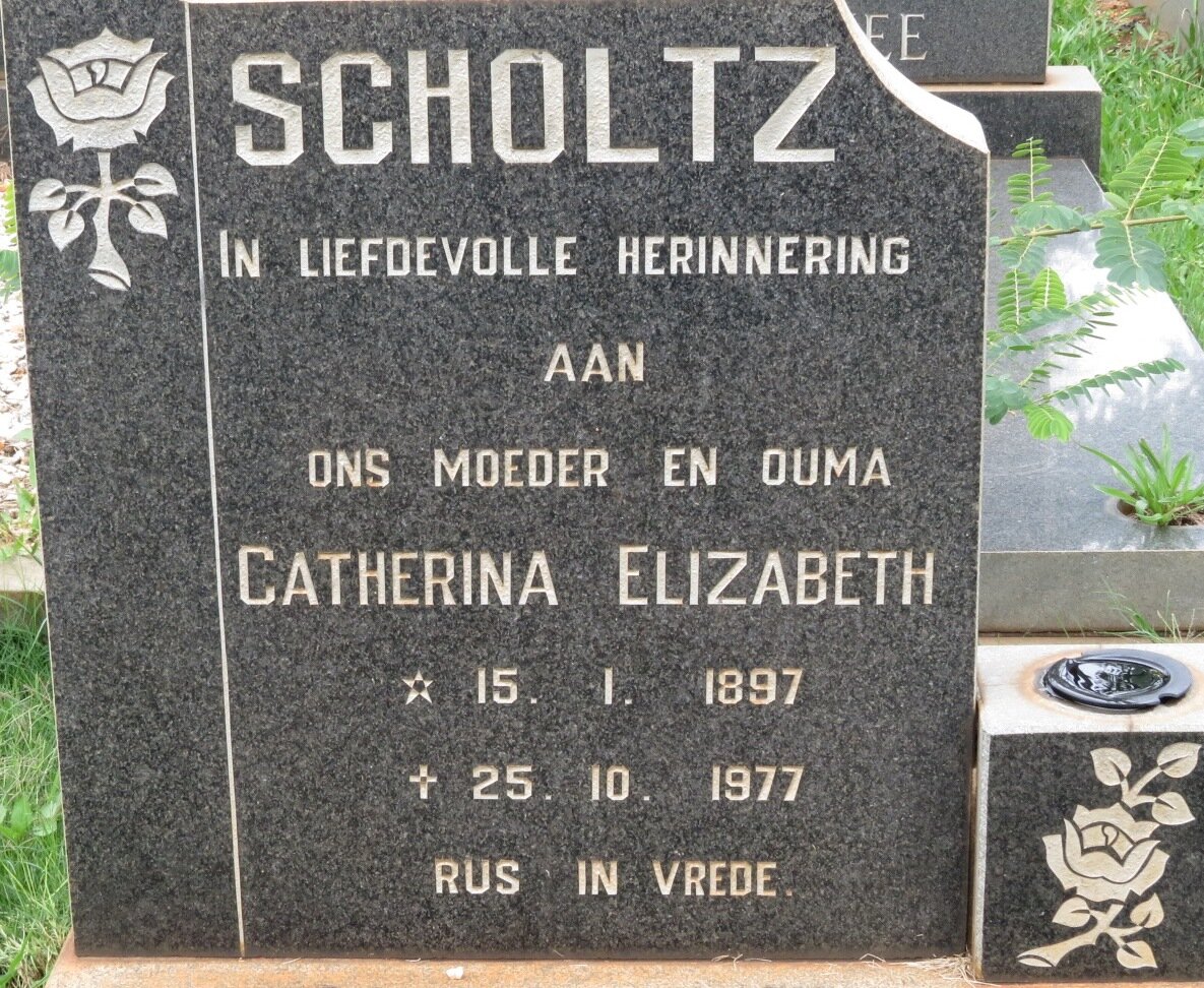 SCHOLTZ Catherina Elizabeth 1897-1977