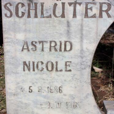 SCHLUTER Astrid Nicole 1986-1988