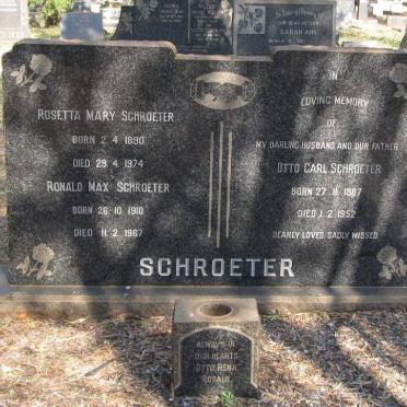 SCHROETER Otto Carl 1887-1952 &amp; Rosetta Mary 1890-1974 :: SCHROETER Ronald Max 1910-1967