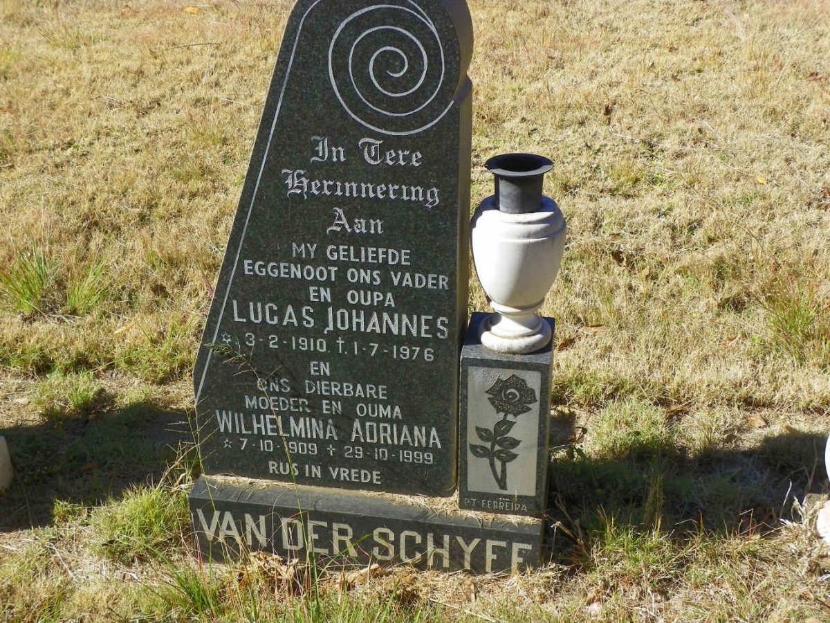 SCHYFF Lucas Johannes, van der 1910-1976 &amp; Wilhelmina Adriana 1909-1999