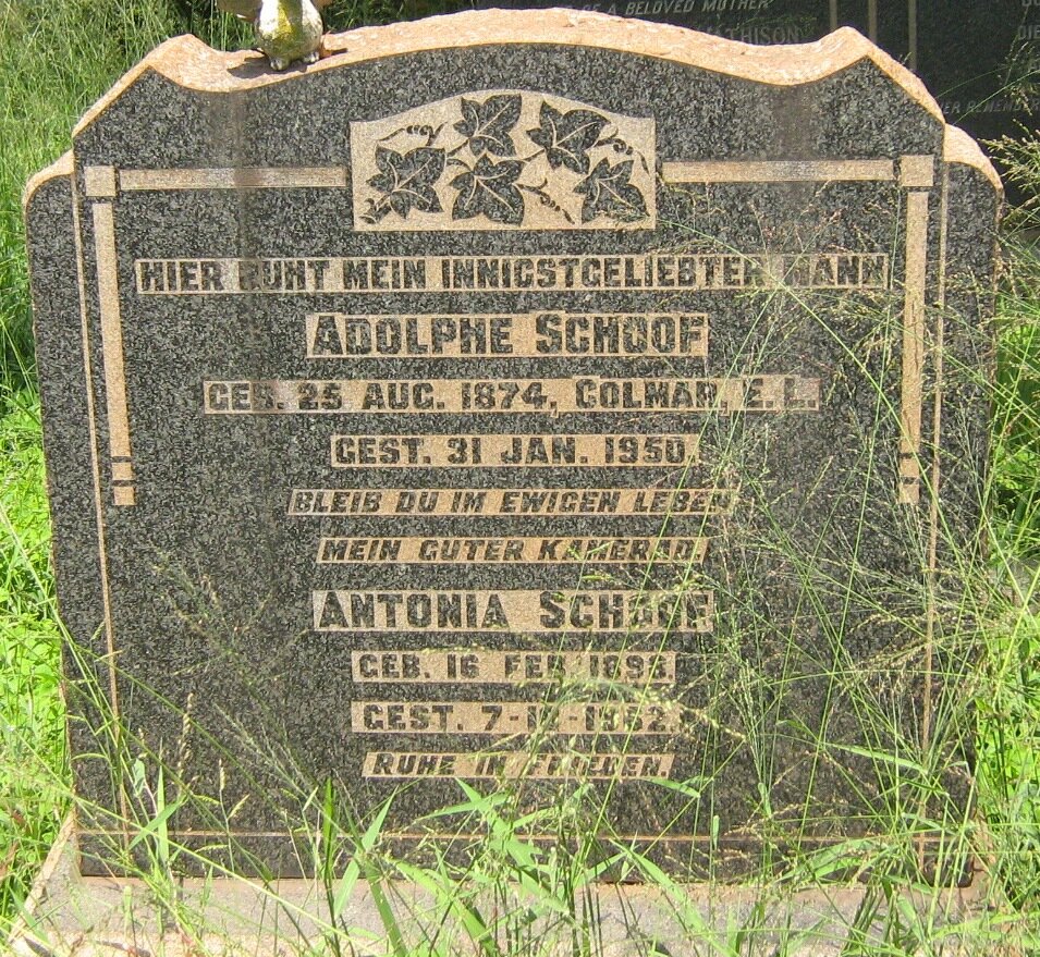 SCHOOF Adolphe 1874-1950 &amp; Antonia 1898-1952