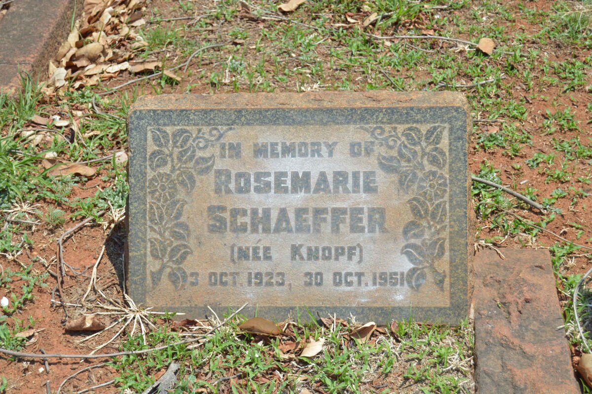 SCHAEFFER Rosemarie nee KNOPF 1923-1951