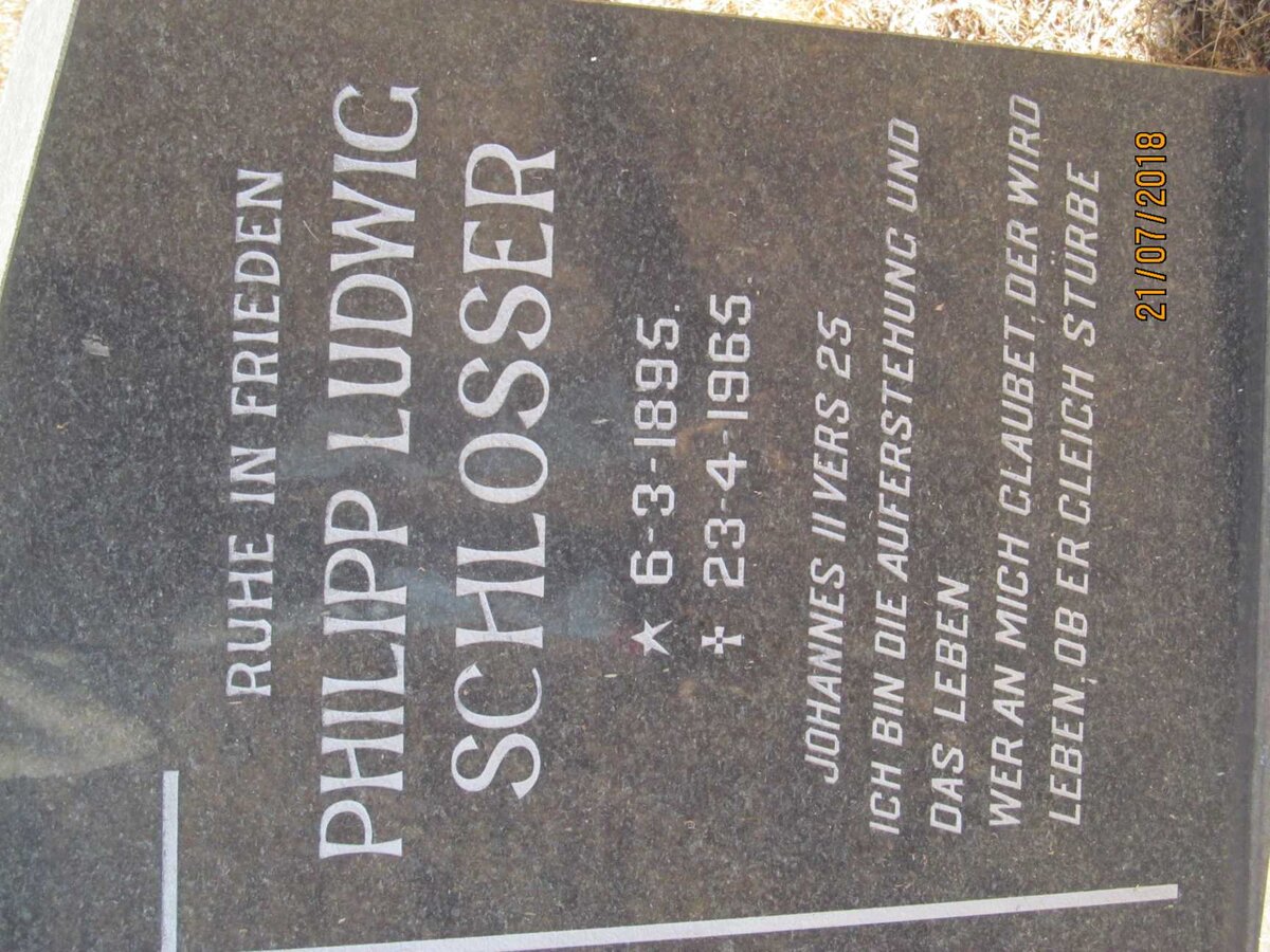 SCHLOSSER Philipp Ludwig  1895-1965