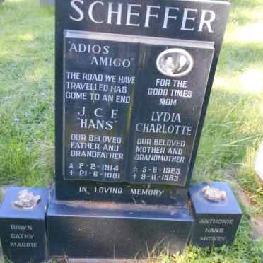 SCHEFFER J.C.F. 1914-1981 &amp; Lydia Charlotte 1923-1983