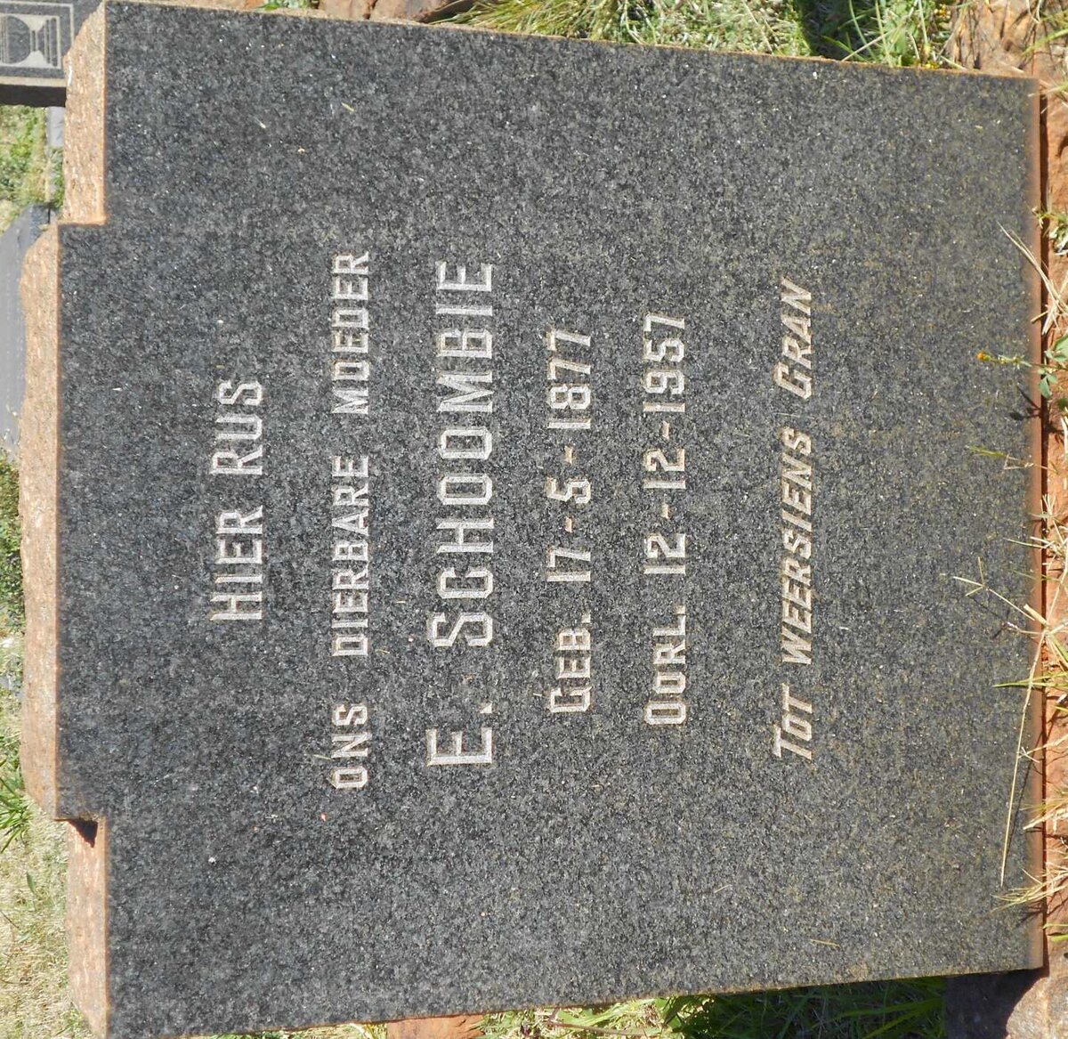 SCHOOMBIE E. 1877-1957