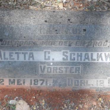 SCHALKWYK Aletta C. nee VORSTER 1871-1944