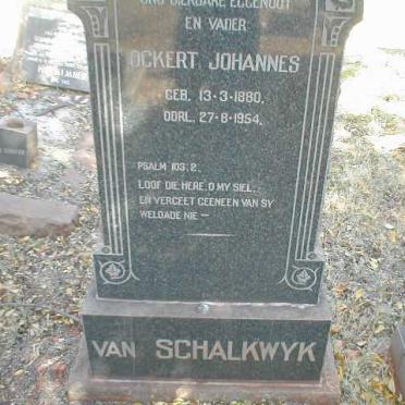 SCHALKWYK Ockert Johannes, van 1880-1954
