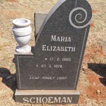 SCHOEMAN Maria Elizabeth 1900-1978
