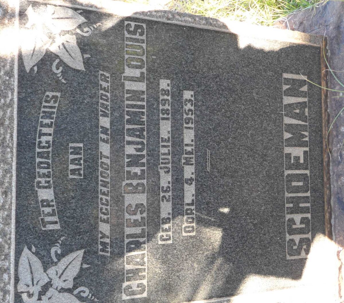 SCHOEMAN Charles Benjamin Louis 1898-1953