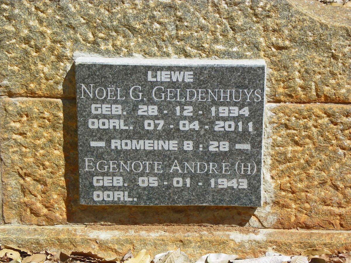 GELDENHUYS Noël G. 1934-2011 &amp; Andre H. 1943-