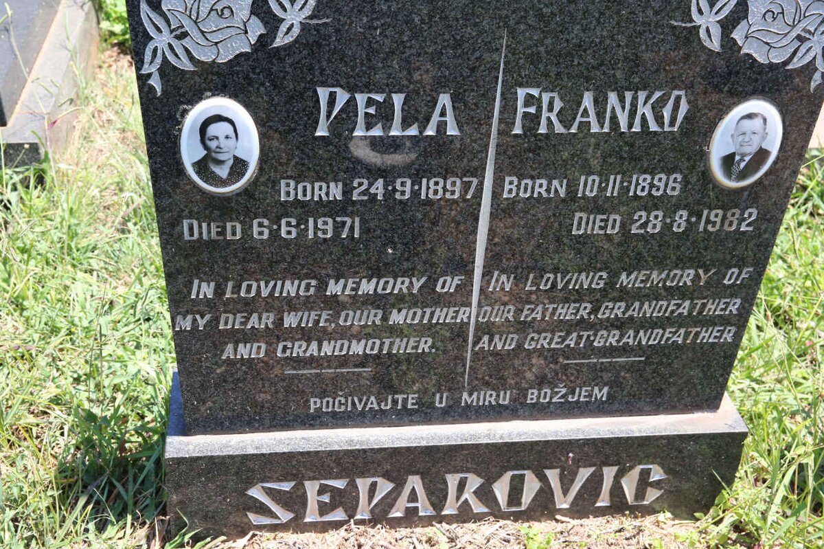 SEPAROVIC Franko 1896-1982 &amp; Pela 1897-1971