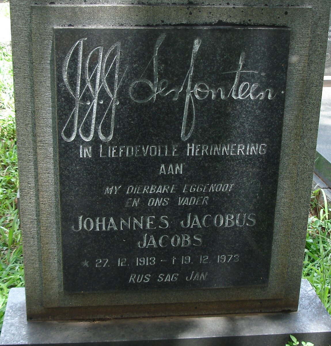 SERFONTEIN Johannes Jacobus Jacobs 1913-1973