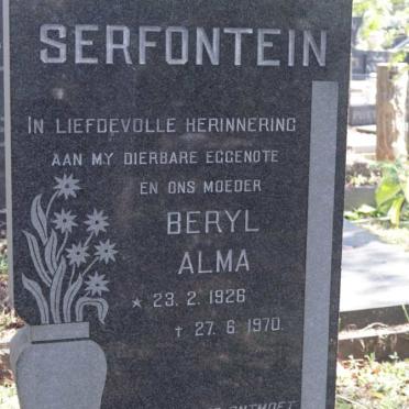 SERFONTEIN Beryl Alma 1926-1970