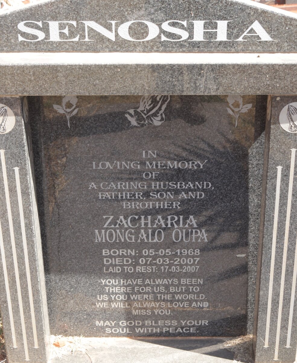 SENOSHA Zacharia Mongalo 1968-2007
