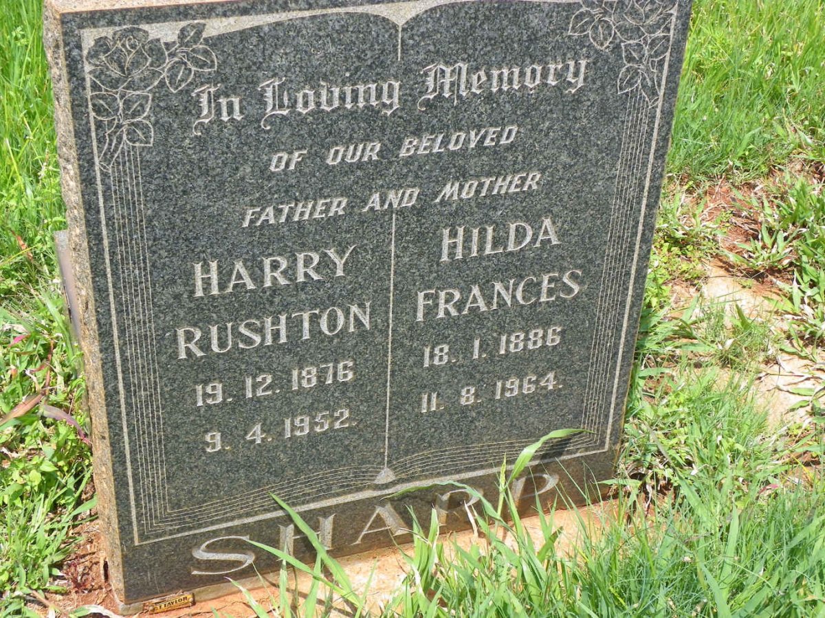 SHARP Harry Rushton 1876-1952 &amp; Hilda Frances 1886-1964