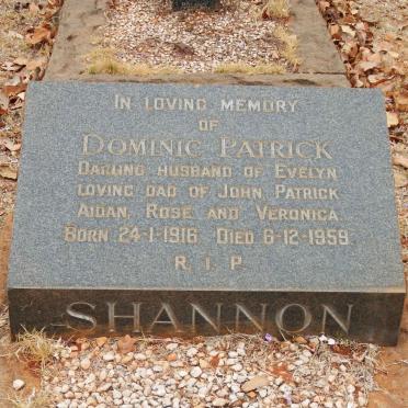 SHANNON Dominic Patrick 1916-1959