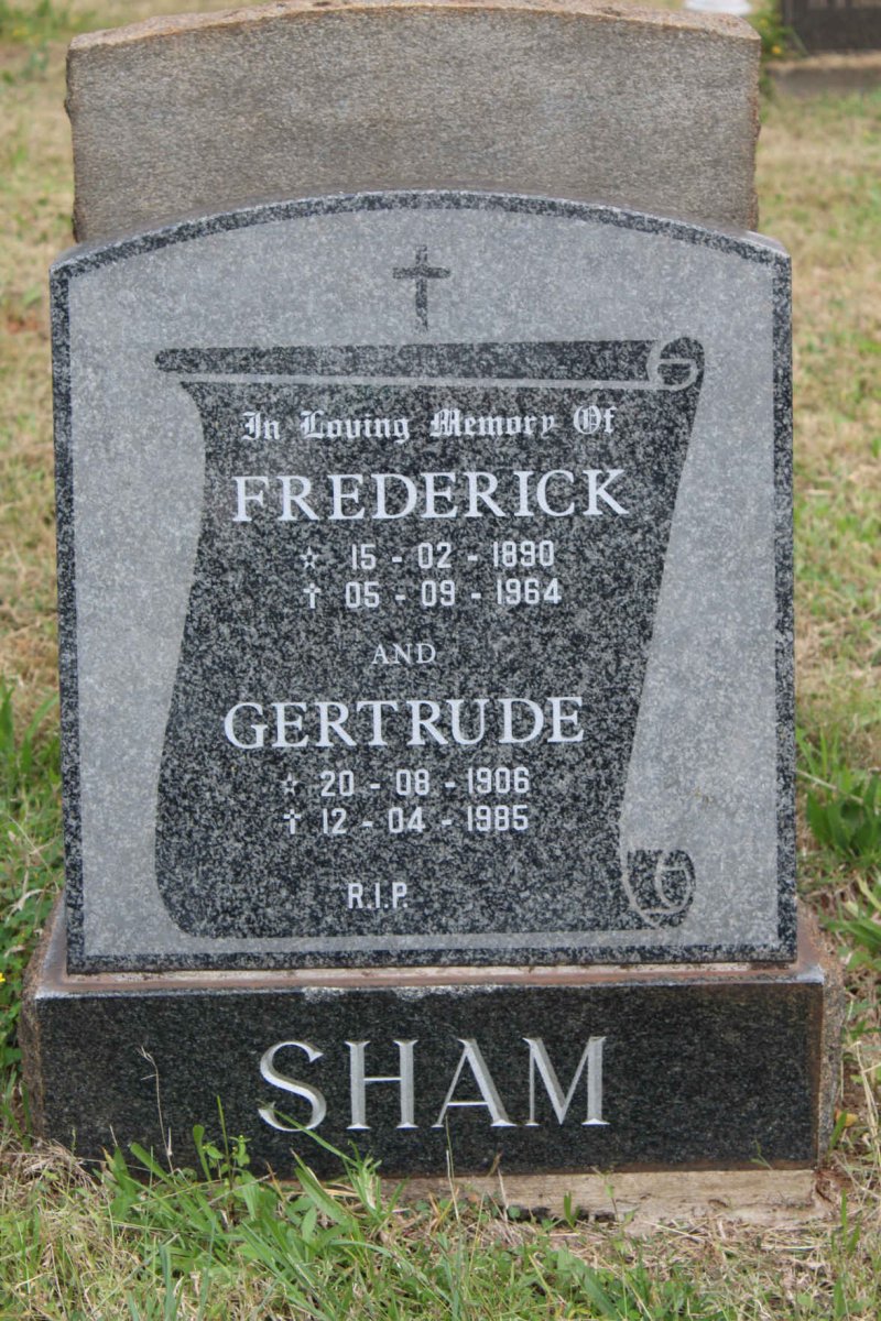 SHAM Frederick 1890-1964 &amp; Gertrude 1906-1985