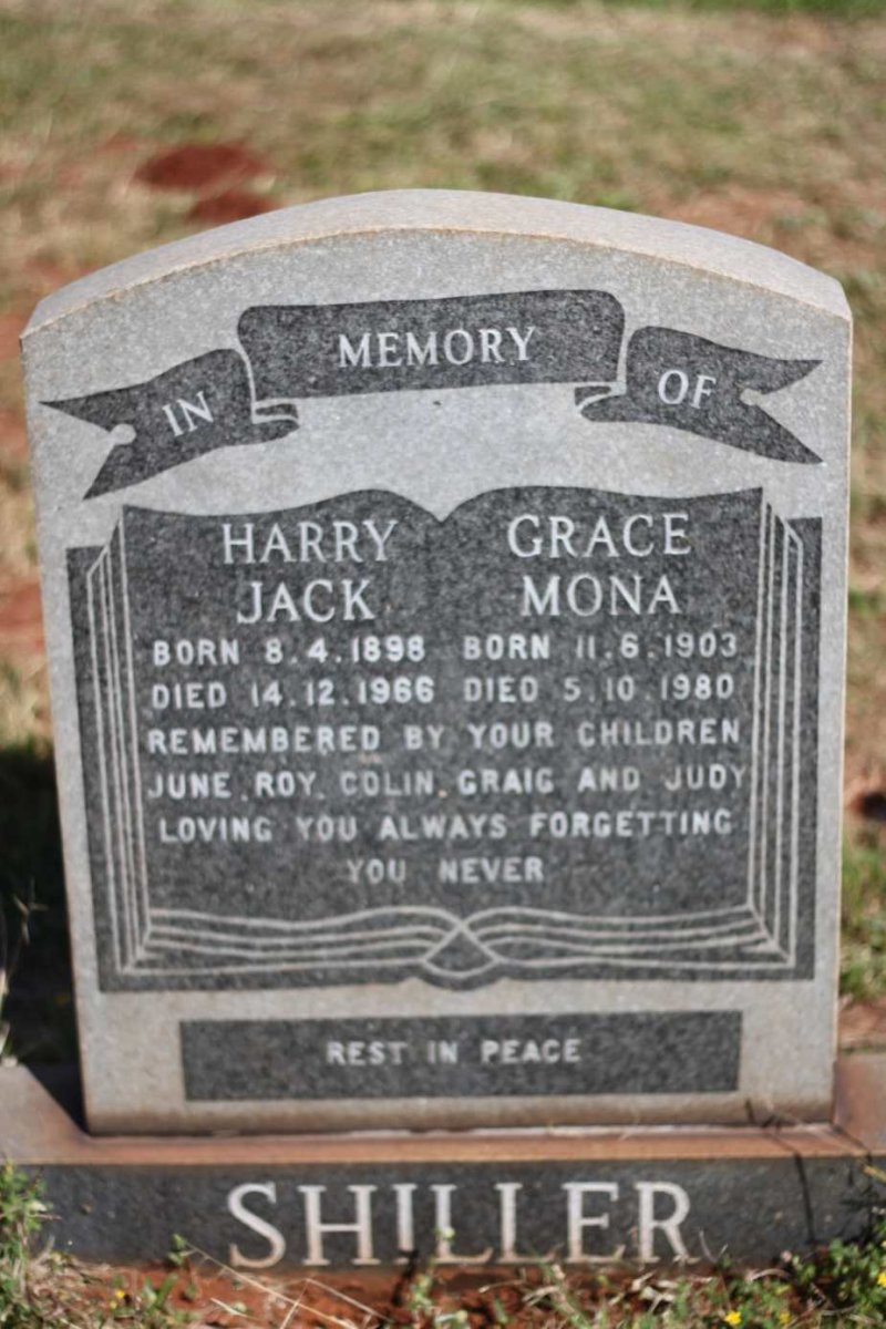 SHILLER Harry Jack 1898-1966 &amp; Grace Mona 1903-1980