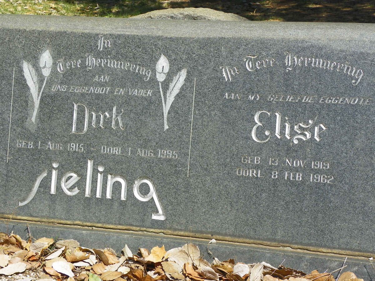 SIELING Dirk 1915-1995 &amp; Elise 1919-1962