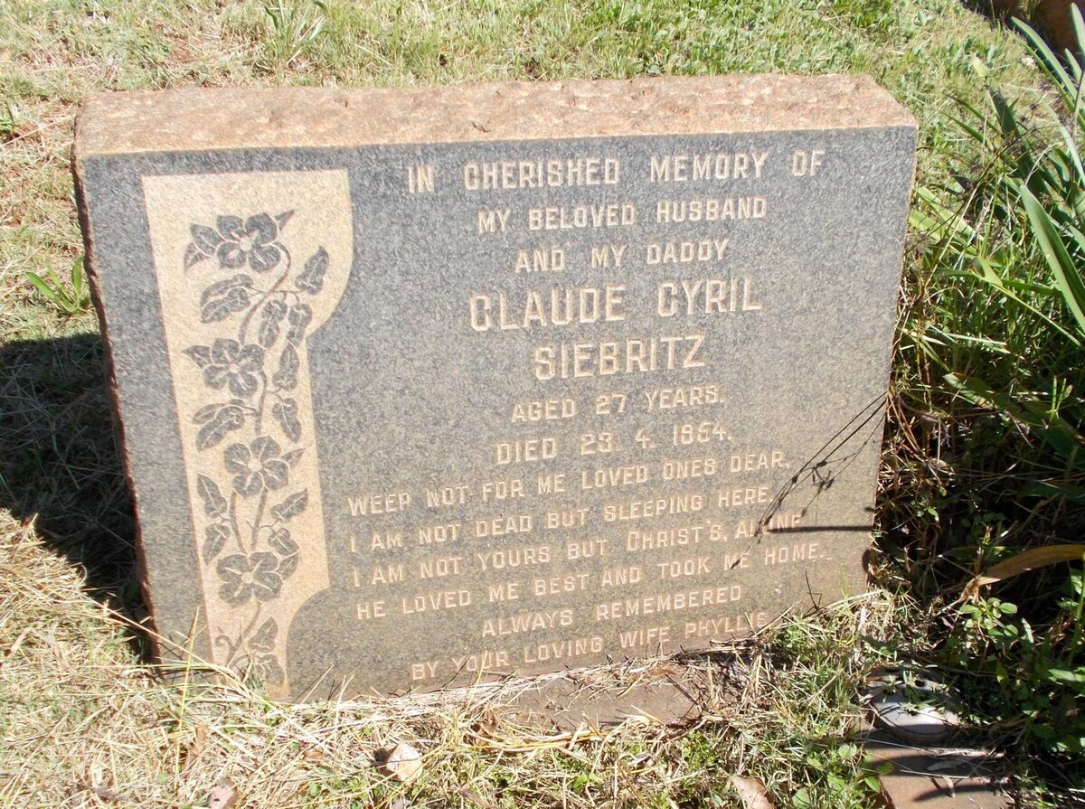 SIEBRITZ Claude Cyril -1954