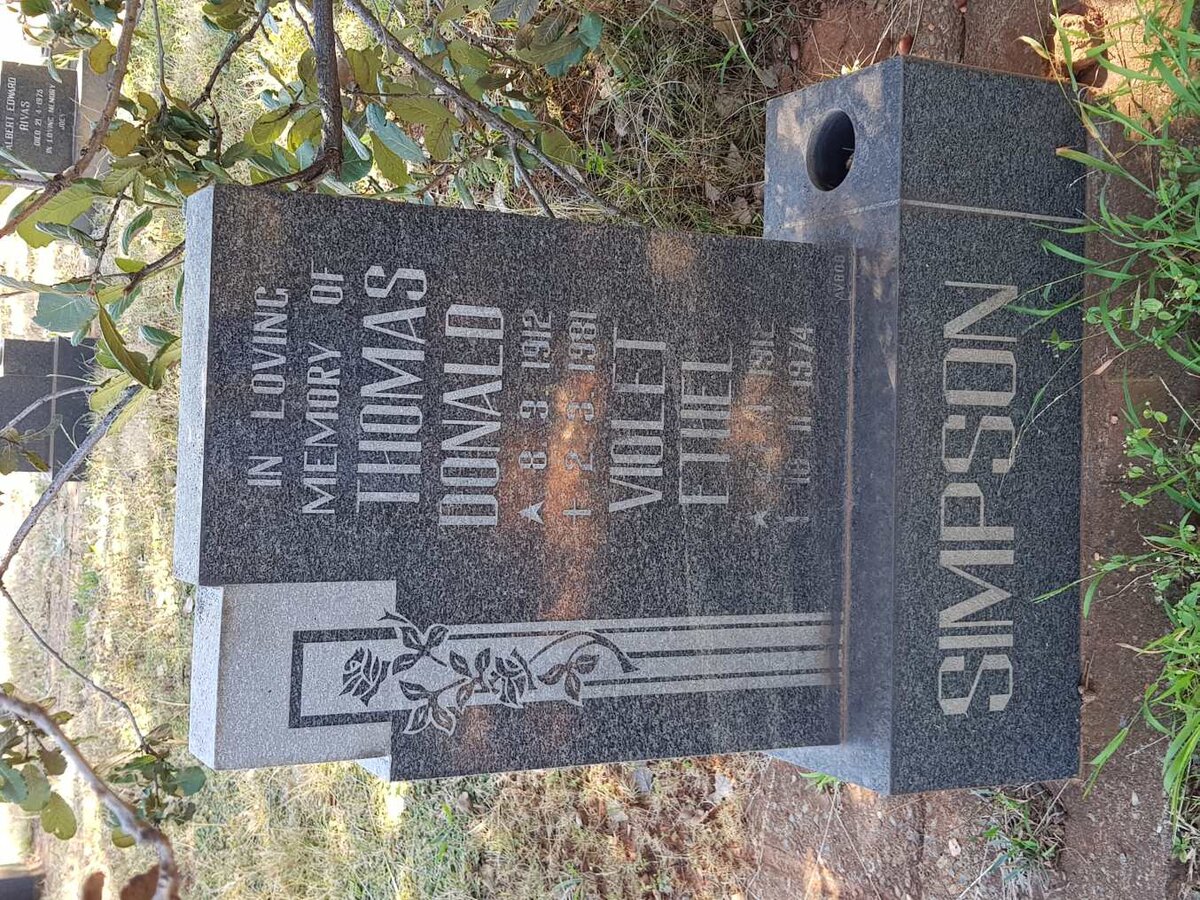 SIMPSON Thomas Donald 1912-1981 &amp; Violet Ethel 1912-1974