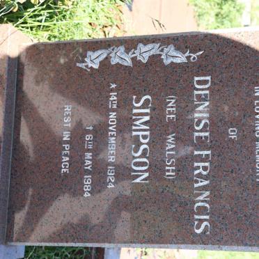 SIMPSON Denise Francis nee WALSH 1924-1984