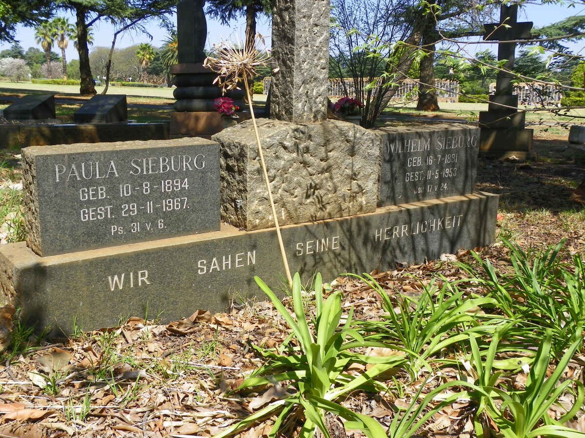 SIEBURG Wilhelm 1881-1953 &amp; Paula 1894-1967