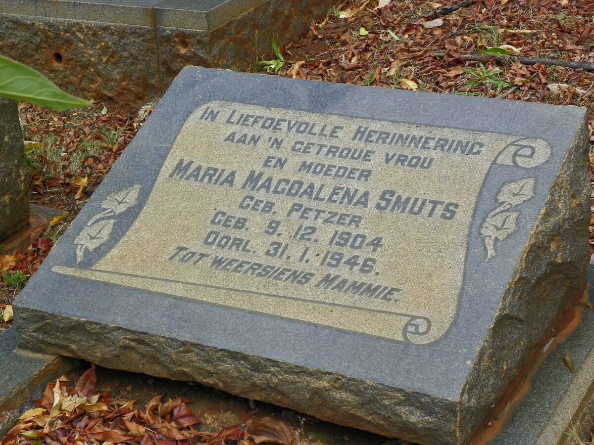 SMUTS Maria Magdalena nee PETZER 1904-1946
